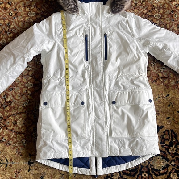 New Lands' End Women's Petite Expedition Down Winter Parka White S/P 6-8 - Picture 13 of 15